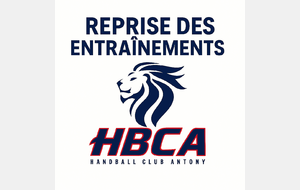 REPRISE DES ENTRAINEMENTS LE LUNDI 7 SEPTEMBRE 2026
